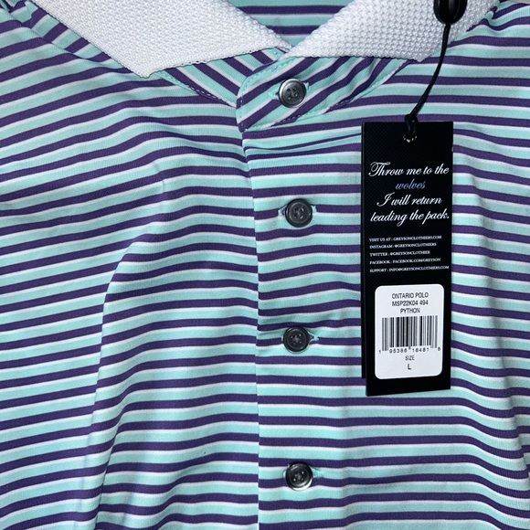 NEW Greyson Golf Ontario Polo Mens Size Large Python Regular MSP22K04 494 - Picture 3 of 5